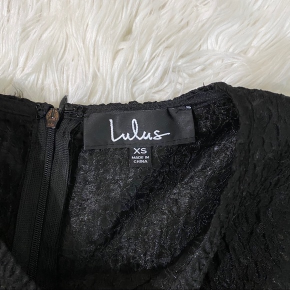 NWT Lulus To Love Black Jacquard Puff Sleeve Mini - Picture 5 of 6